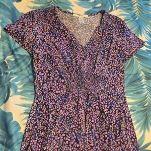 Floral V-Neck Skater Dress